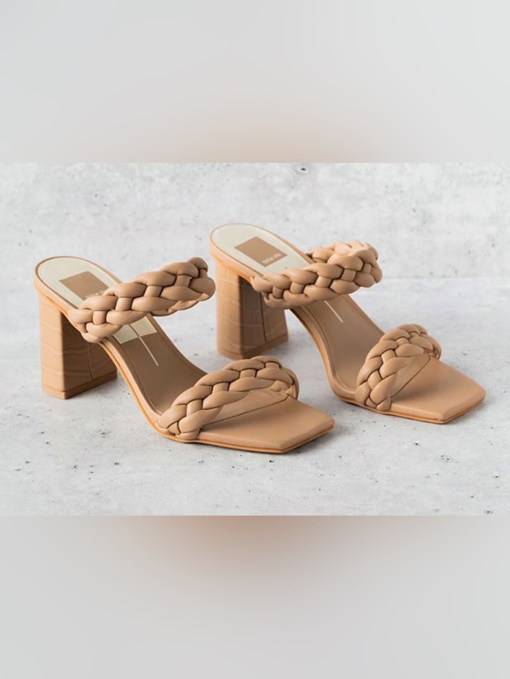 Dolce Vita Braided Tan Block Heel Slide